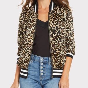 Peyton Jensen Bomber Jacket w/ Varsity Stripes